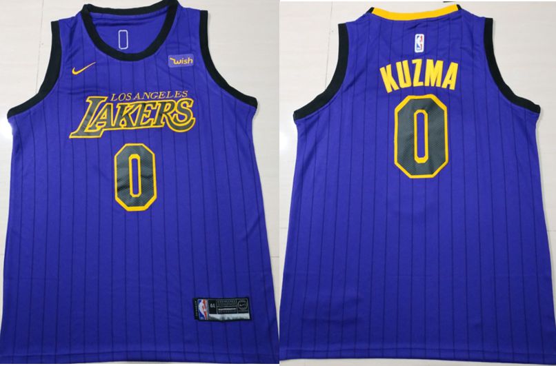 Men Los Angeles Lakers #0 Kuzma Blue City Edition Game Nike NBA Jerseys->minnesota timberwolves->NBA Jersey